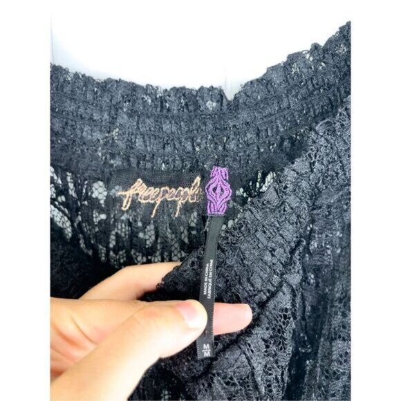 Free People Carina Meadow Lace Dress Black Size M MSRP $350‎ - Picture 7 of 14
